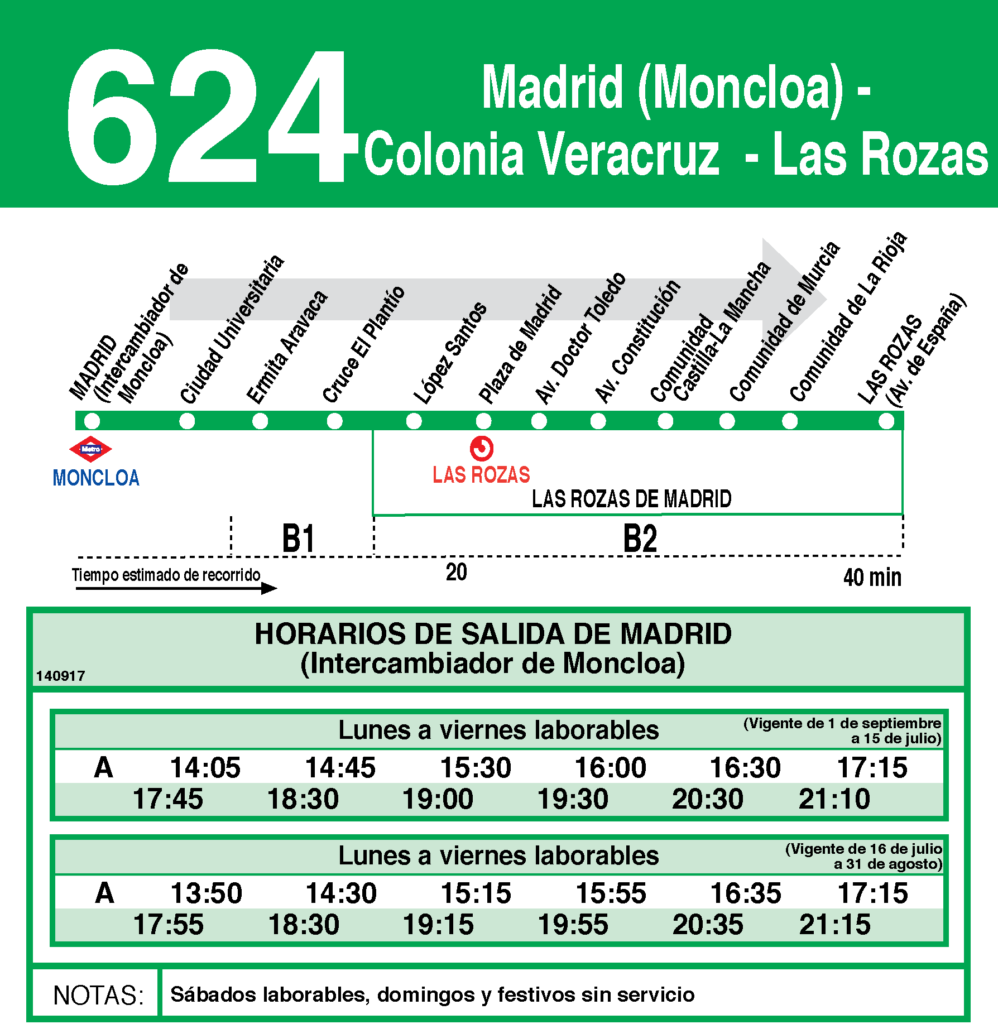 IDA: Madrid (Moncloa) - Colonia Veracruz - Las Rozas