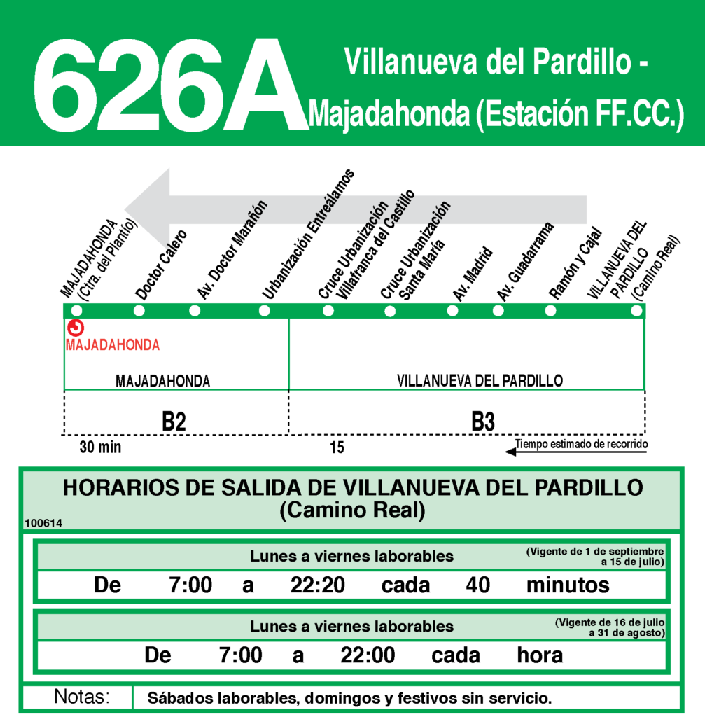 VUELTA: Villanueva del Pardillo - Majadahonda (Estación FF.CC)
